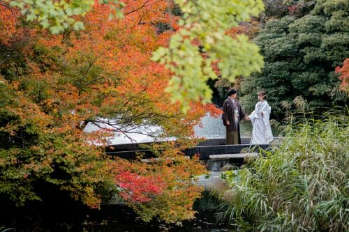 富山県高岡市古城公園の紅葉と新郎新婦の結婚式の前撮りフォトウェディングに撮影へ行ってきました